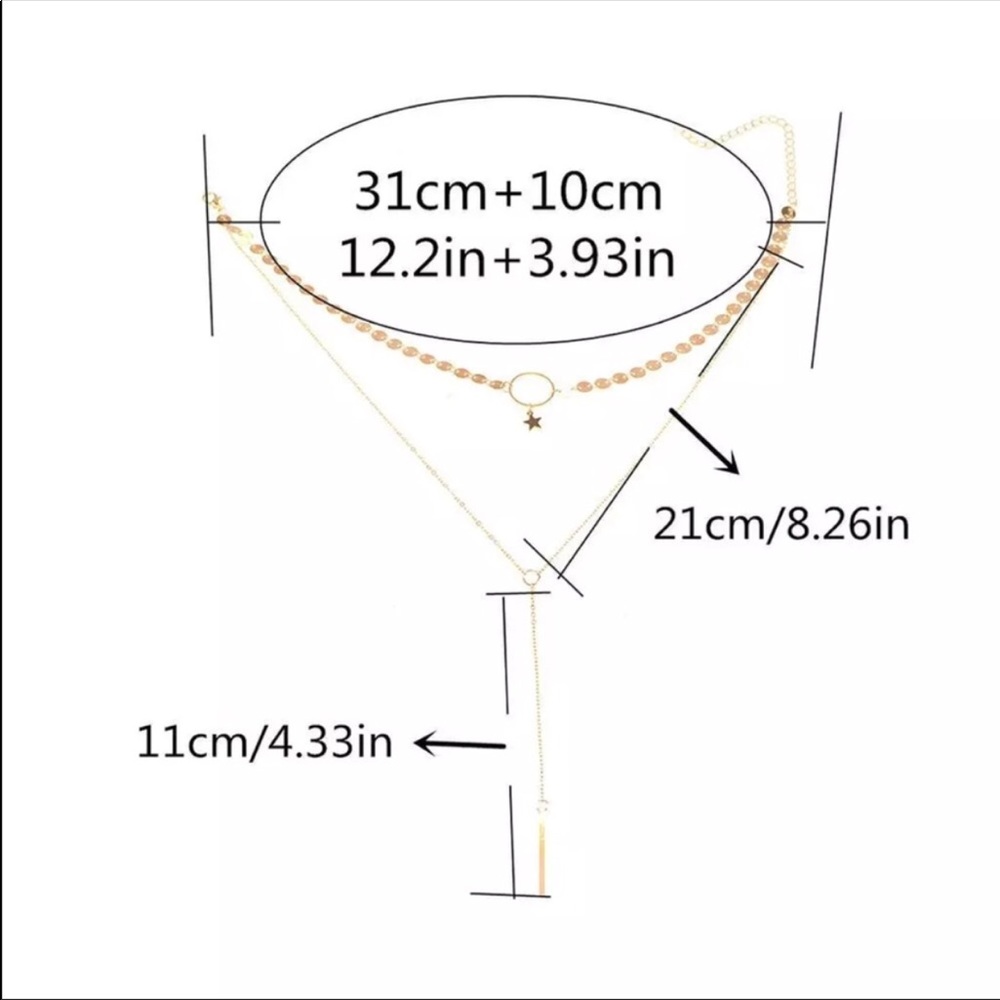 SILVER DANGLE STAR CHOKER NECKLACE - Picture 3 of 4